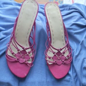 Women's Strappy Pink Slide Sandals